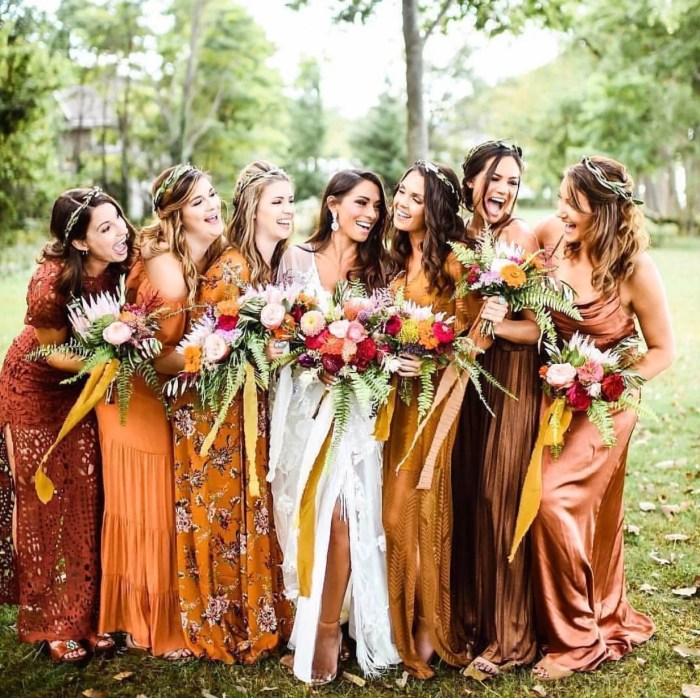 Fall wedding colors bridesmaid dresses